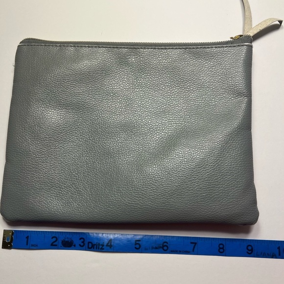 FLORAL Cosmetic Bag wit Distressed Appeal Vegan Leather “Positivity is a… - Picture 3 of 5